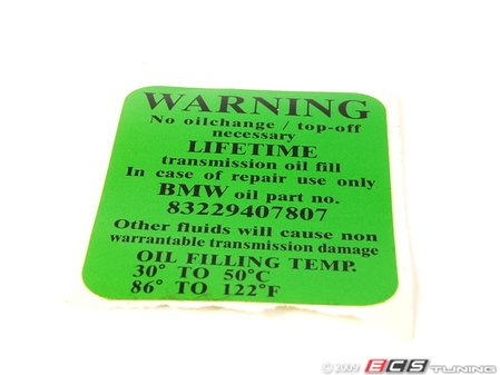 ES#44662 - 24111423619 - STICK-ON LABEL - Genuine BMW - BMW