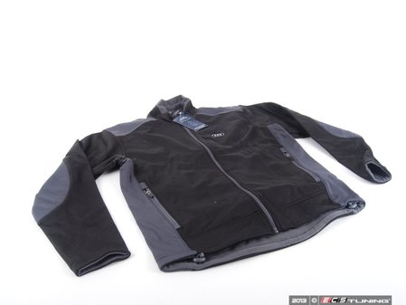 ES#2969954 - ACMAWM674BLKSM - Two-Tone Soft Shell Jacket - Small - (NO LONGER AVAILABLE) - Black and gray jacket with Audi rings logo - Genuine Volkswagen Audi - 