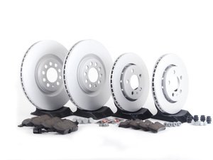 ES#2581576 - 8L0615301KT - Front & Rear Brake Service Kit (312x25/256x22) - Featuring Zimmermann rotors with ECS DD23 "Daily Driver" ceramic pads. - Assembled By ECS - Volkswagen
