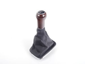 ES#2710889 - 1J0711113DGQUR - Shift Knob With Boot - 5-Speed - (NO LONGER AVAILABLE) - Black leather and wood 5 speed shift knob with chrome surround - Genuine Volkswagen Audi - 
