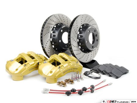 ES#2795551 - 34110444738KT2 - Front 6-Piston Big Brake Kit (338x26) - Upgrade to ECS 2-piece rotors and 6-piston calipers with Hawk HPS performance brake pads - Assembled By ECS - BMW