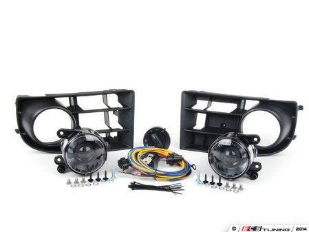 ES#2718440 - 1K0998027 - Projector Fog Light Conversion Kit - With 3 Bar Grille - Complete kit to install European projector fog lights - includes bulbs and headlight switch - Assembled By ECS - Volkswagen