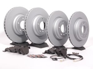 ES#2588538 - 34216775678KT - Front & Rear Brake Service Kit - Featuring Zimmermann rotors and ECS DD23 Daily Driver ceramic pads - for the discerning enthusiast. - Assembled By ECS - BMW