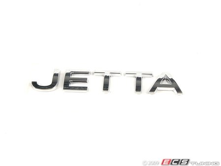 ES#7075 - 1k5853687739 - "Jetta" Emblem - Chrome rear stick on emblem - Genuine Volkswagen Audi - Volkswagen