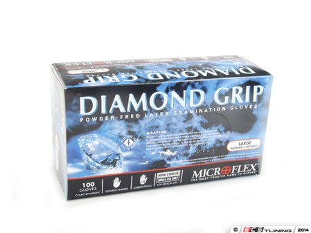 ES#2718809 - MF300L - Diamond Grip Latex Gloves - Large  - Pack of 100 textured, powder-free gloves - Microflex - Audi BMW Volkswagen Mercedes Benz MINI Porsche