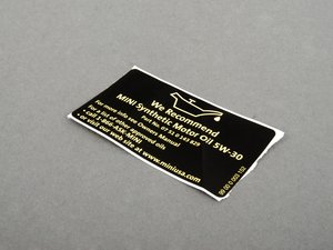 ES#514814 - 01000419179 - Oil Label  - Located in multiple locations in the engine bay - Genuine MINI - MINI