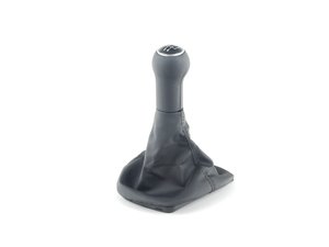 ES#308242 - 1J0711113DFMEK - Shift Knob With Boot - Black Leather - (NO LONGER AVAILABLE) - Black leather shift knob and black leatherette boot for 5-speed manual - Genuine Volkswagen Audi - 