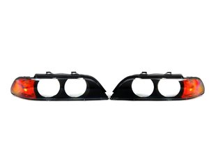 ES#2702679 - 63128362832kt - Headlight Lens Cover Set  - Eliminate the "sand-blasted" look of high mileage headlights. Features amber corner markers. - Bremmen Parts - BMW
