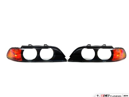 ES#2702679 - 63128362832kt - Headlight Lens Cover Set  - Eliminate the "sand-blasted" look of high mileage headlights. Features amber corner markers. - Bremmen Parts - BMW