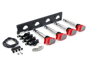 ES#2713418 - 002598ECS02AKT - 2.0T Coil Pack Conversion Kit - Stage 2 - Includes wrinkle black conversion plate -w- red 2.0T coils and black hold down kit - Assembled By ECS - Audi Volkswagen