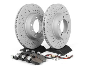 ES#2594702 - 99735193905FPKT - Front Brake Service Kit - Featuring Zimmerman Z-Coated rotors and Hawk HPS brake pads - Assembled By ECS - Porsche