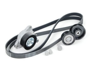 ES#2718490 - 2722000270KT3 - Accessory Belt Kit - Includes belt tensioner, all pulleys, belt, and hardware - Assembled By ECS - Mercedes Benz