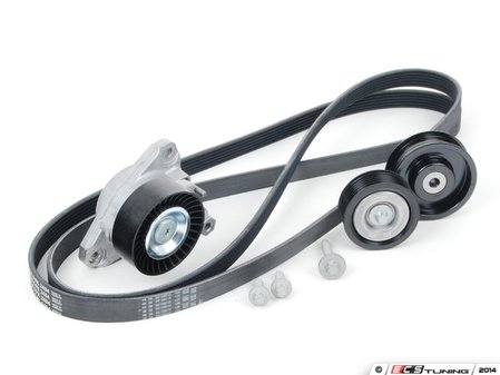 ES#2718490 - 2722000270KT3 - Accessory Belt Kit - Includes belt tensioner, all pulleys, belt, and hardware - Assembled By ECS - Mercedes Benz