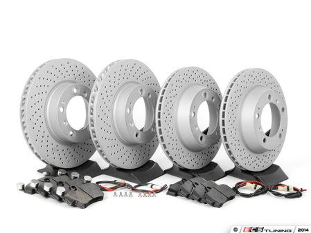 ES#2594740 - 98735240301PERKT - Performance Front & Rear Brake Service Kit - Featuring Zimmerman Z-Coated rotors and Hawk HPS brake pads - Assembled By ECS - Porsche