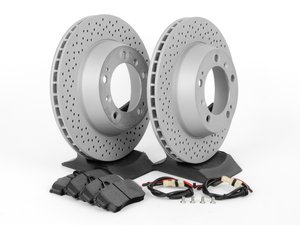 ES#2594742 - 98735240301RPKT - Performance Rear Brake Service Kit - Featuring Zimmerman Z-Coated rotors and Hawk HPS brake pads - Assembled By ECS - Porsche