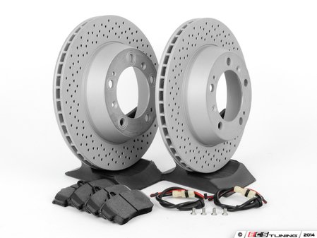 ES#2594742 - 98735240301RPKT - Performance Rear Brake Service Kit - Featuring Zimmerman Z-Coated rotors and Hawk HPS brake pads - Assembled By ECS - Porsche