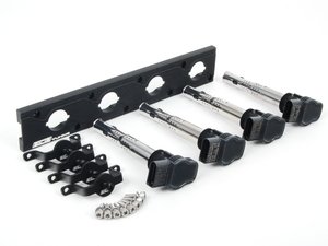 ES#2713394 - 002598ECS06KT - 2.0T Coil Pack Conversion Kit - Stage 2 - Includes wrinkle black conversion plate -w- black 2.0T coils and black hold down kit - ECS - Audi Volkswagen