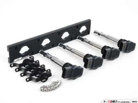 ES#2713394 - 002598ECS06KT - 2.0T Coil Pack Conversion Kit - Stage 2 - Includes wrinkle black conversion plate -w- black 2.0T coils and black hold down kit - ECS - Audi Volkswagen