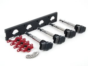 ES#2713397 - 002598ECS07KT - 2.0T Coil Pack Conversion Kit - Stage 2 - Includes wrinkle black conversion plate -w- black 2.0T coils and red hold down kit - ECS - Audi Volkswagen
