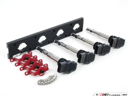 ES#2713397 - 002598ECS07KT - 2.0T Coil Pack Conversion Kit - Stage 2 - Includes wrinkle black conversion plate -w- black 2.0T coils and red hold down kit - ECS - Audi Volkswagen