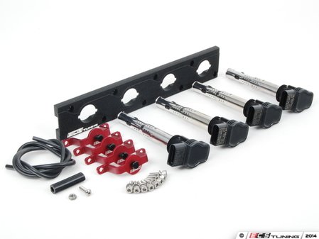 ES#2713428 - 002598ECS07AKT - 2.0T Coil Pack Conversion Kit - Stage 2 - Includes wrinkle black conversion plate -w- black 2.0T coils and black hold down kit - Assembled By ECS - Audi Volkswagen