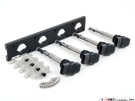 ES#2713395 - 002598ECS08KT - 2.0T Coil Pack Conversion Kit - Stage 2 - Includes wrinkle black conversion plate -w- black 2.0T coils and silver hold down kit - ECS - Audi Volkswagen