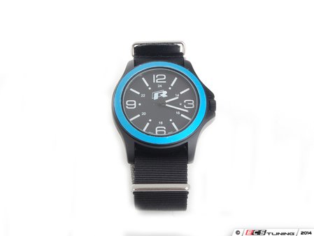 ES#2640968 - DRG017843 - R Sport Watch - (NO LONGER AVAILABLE) - Keep time in style, black with blue bezel - Genuine Volkswagen Audi - 