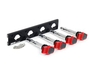 ES#2713399 - 002598ECS09KT - 2.0T Coil Pack Conversion Kit - Stage 1 - Includes anodized black conversion plate -w- red 2.0T coils - ECS - Audi Volkswagen