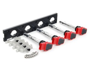 ES#2713401 - 002598ECS12KT - 2.0T Coil Pack Conversion Kit - Stage 2 - Includes anodized black conversion plate -w- red 2.0T coils and silver hold down kit - ECS - Audi Volkswagen