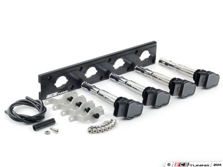 ES#2713440 - 002598ECS16AKT - 2.0T Coil Pack Conversion Kit - Stage 2 - Includes anodized black conversion plate -w- black 2.0T coils and silver hold down kit - Assembled By ECS - Audi Volkswagen