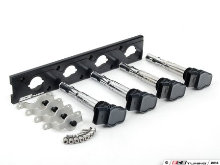 ES#2713405 - 002598ECS16KT - 2.0T Coil Pack Conversion Kit - Stage 2 - Includes anodized black conversion plate -w- black 2.0T coils and silver hold down kit - ECS - Audi Volkswagen