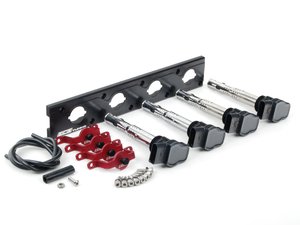 ES#2713434 - 002598ECS15AKT - 2.0T Coil Pack Conversion Kit - Stage 2 - Includes anodized black conversion plate -w- black 2.0T coils and red hold down kit - Assembled By ECS - Audi Volkswagen