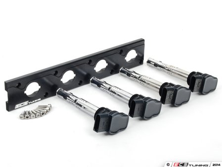 ES#2713400 - 002598ECS13KT - 2.0T Coil Pack Conversion Kit - Stage 1 - Includes anodized black conversion plate -w- black 2.0T coils - ECS - Audi Volkswagen