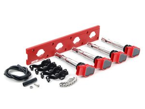 ES#2713444 - 002598ECS18AKT - 2.0T Coil Pack Conversion Kit - Stage 2 - Includes wrinkle red conversion plate -w- red 2.0T coils and black hold down kit - Assembled By ECS - Audi Volkswagen