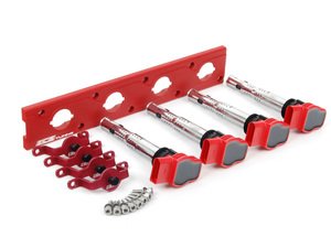 ES#2713407 - 002598ECS19KT - 2.0T Coil Pack Conversion Kit - Stage 2 - Includes wrinkle red conversion plate -w- red 2.0T coils and red hold down kit - ECS - Audi Volkswagen