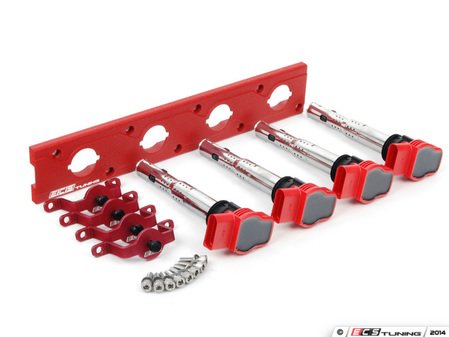 ES#2713407 - 002598ECS19KT - 2.0T Coil Pack Conversion Kit - Stage 2 - Includes wrinkle red conversion plate -w- red 2.0T coils and red hold down kit - ECS - Audi Volkswagen