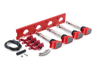 ES#2713445 - 002598ECS19AKT - 2.0T Coil Pack Conversion Kit - Stage 2 - Includes wrinkle red conversion plate -w- red 2.0T coils and red hold down kit - Assembled By ECS - Audi Volkswagen