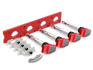 ES#2713403 - 002598ECS20KT - 2.0T Coil Pack Conversion Kit - Stage 2 - Includes wrinkle red conversion plate -w- red 2.0T coils and silver hold down kit - ECS - Audi Volkswagen