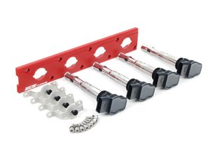 ES#2713413 - 002598ECS24KT - 2.0T Coil Pack Conversion Kit - Stage 2 - Includes wrinkle red conversion plate -w- black 2.0T coils and silver hold down kit - ECS - Audi Volkswagen