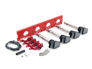 ES#2713442 - 002598ECS23AKT - 2.0T Coil Pack Conversion Kit - Stage 2 - Includes wrinkle red conversion plate -w- black 2.0T coils and red hold down kit - Assembled By ECS - Audi Volkswagen