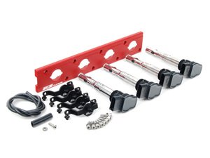 ES#2713438 - 002598ECS22AKT - 2.0T Coil Pack Conversion Kit - Stage 2 - Includes wrinkle red conversion plate -w- black 2.0T coils and black hold down kit - Assembled By ECS - Audi Volkswagen