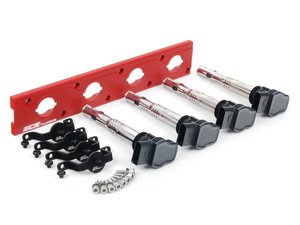ES#2713414 - 002598ECS22KT - 2.0T Coil Pack Conversion Kit - Stage 2 - Includes wrinkle red conversion plate -w- black 2.0T coils and black hold down kit - ECS - Audi Volkswagen