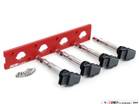 ES#2713415 - 002598ECS21KT - 2.0T Coil Pack Conversion Kit - Stage 1 - Includes wrinkle red conversion plate -w- black 2.0T coils - ECS - Audi Volkswagen