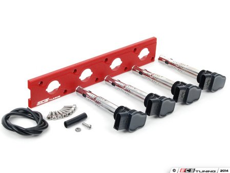 ES#2713439 - 002598ECS21AKT - 2.0T Coil Pack Conversion Kit - Stage 1 - Includes wrinkle red conversion plate -w- black 2.0T coils - Assembled By ECS - Audi Volkswagen