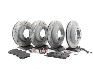 ES#2594682 - 98735140101OEKT - Front & Rear Brake Service Kit - Featuring Sebro rotors and Textar brake pads - Assembled By ECS - Porsche