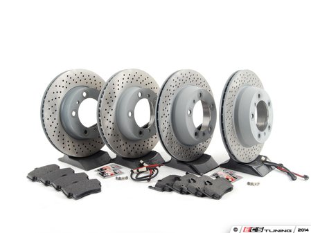 ES#2594682 - 98735140101OEKT - Front & Rear Brake Service Kit - Featuring Sebro rotors and Textar brake pads - Assembled By ECS - Porsche
