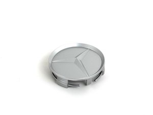 ES#1821058 - 66470203 - Center Cap - Priced Each - Clip-In Titanium Silver Center Cap With Titanium Silver Three-Pointed Star - Genuine Mercedes Benz - Mercedes Benz