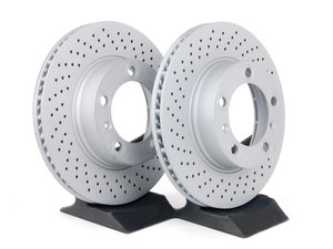 ES#2539419 - 98735140101KT1 - Coated Front Brake Rotors - Pair 11.73" (298mm) - Directional front axle fitment - Both left and right - Zimmermann - Porsche