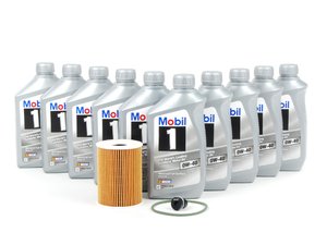ES#2722956 - 94810722200KT5 - Genuine Oil Service Kit (0w-40) - With ECS Magnetic Drain Plug - Includes Genuine filter and Genuine Mobil 1 A40 Spec Oil - Assembled By ECS - Porsche