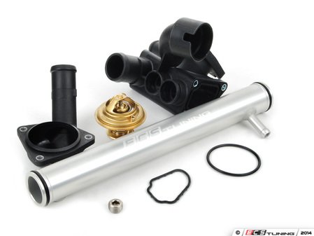 ES#2718478 - VR624VTHKR322 - Aluminum Water Pipe Kit - Stage 1 - Featuring ECS silver aluminum water pipe and URO thermostat housing - Assembled By ECS - Audi Volkswagen